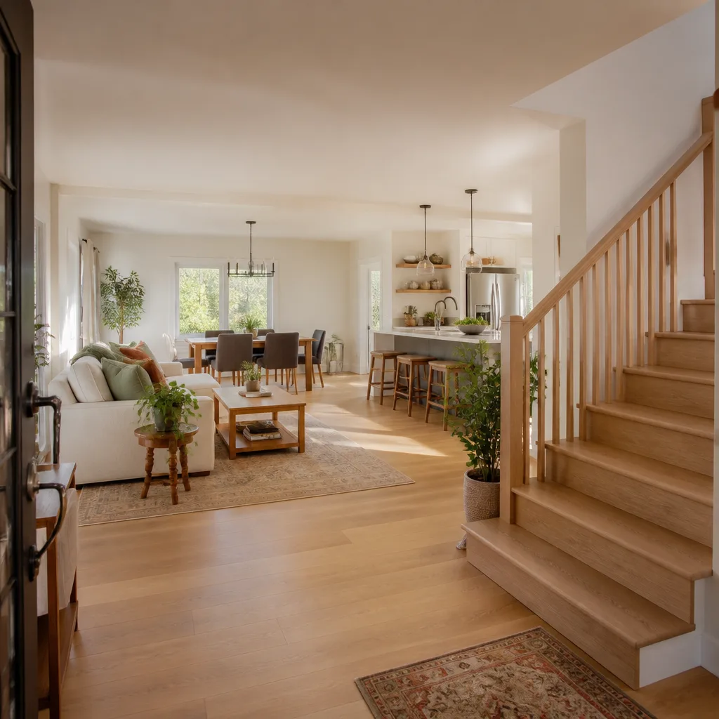 A whole-home remodel with the living, dining and kitchen areas opened up
